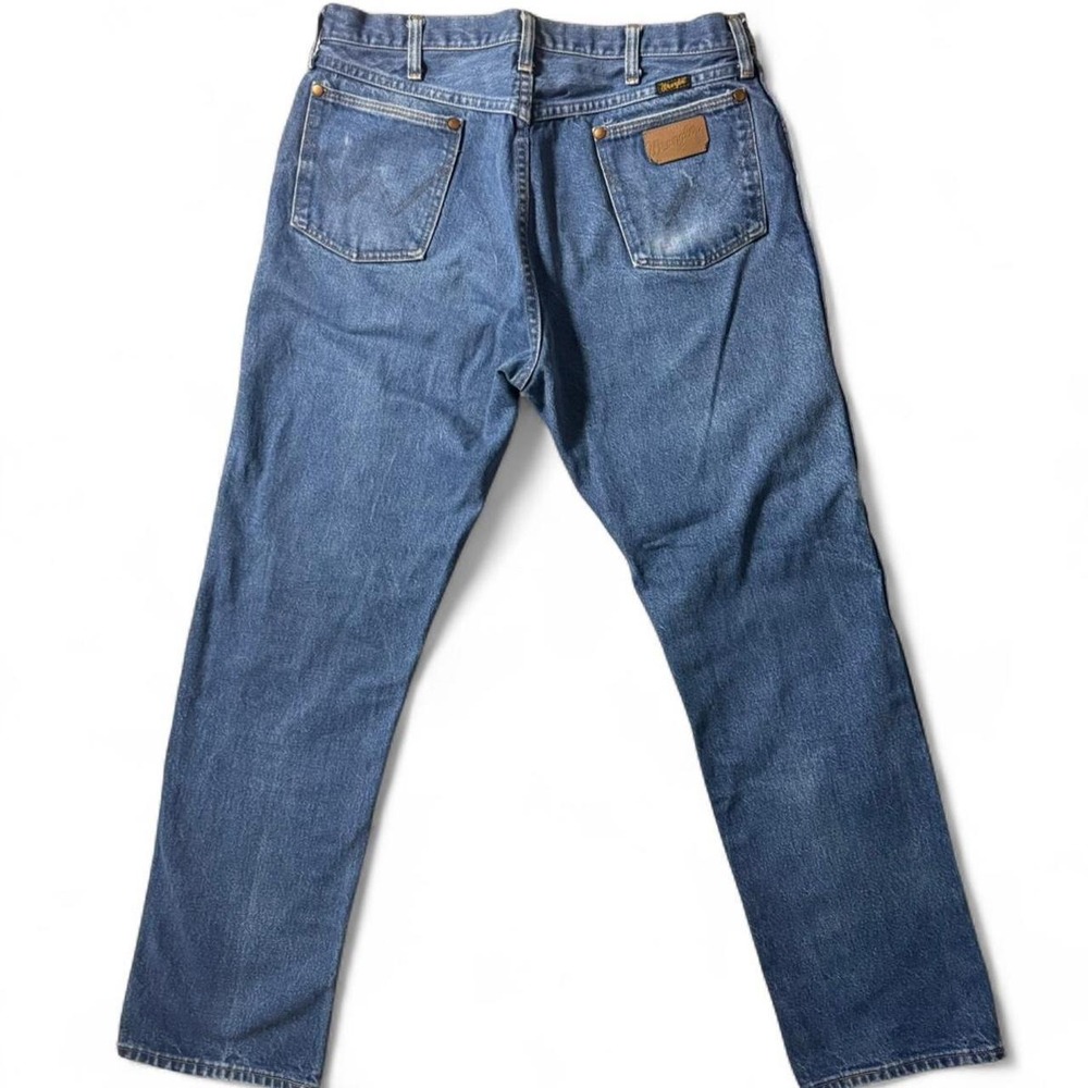Vintage Wrangler Made in USA Straight Leg Denim Jeans Broken In Cowboy Dad 36x32